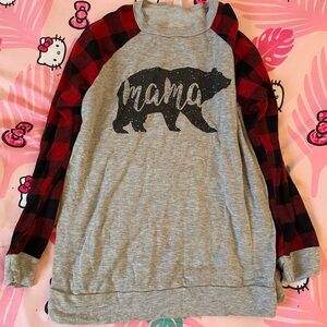 Gray and Red Plaid women’s Shirt